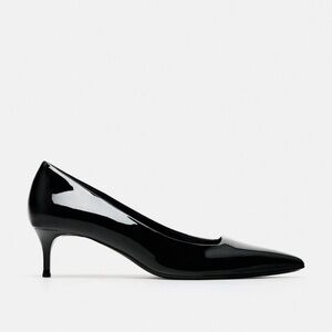 Zara Faux Patent Leather Heels in Black